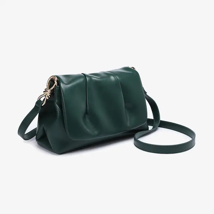 Dayton Pleated Flapover Crossbody Bag