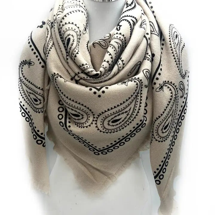 Large Square Bandana Print Scarf