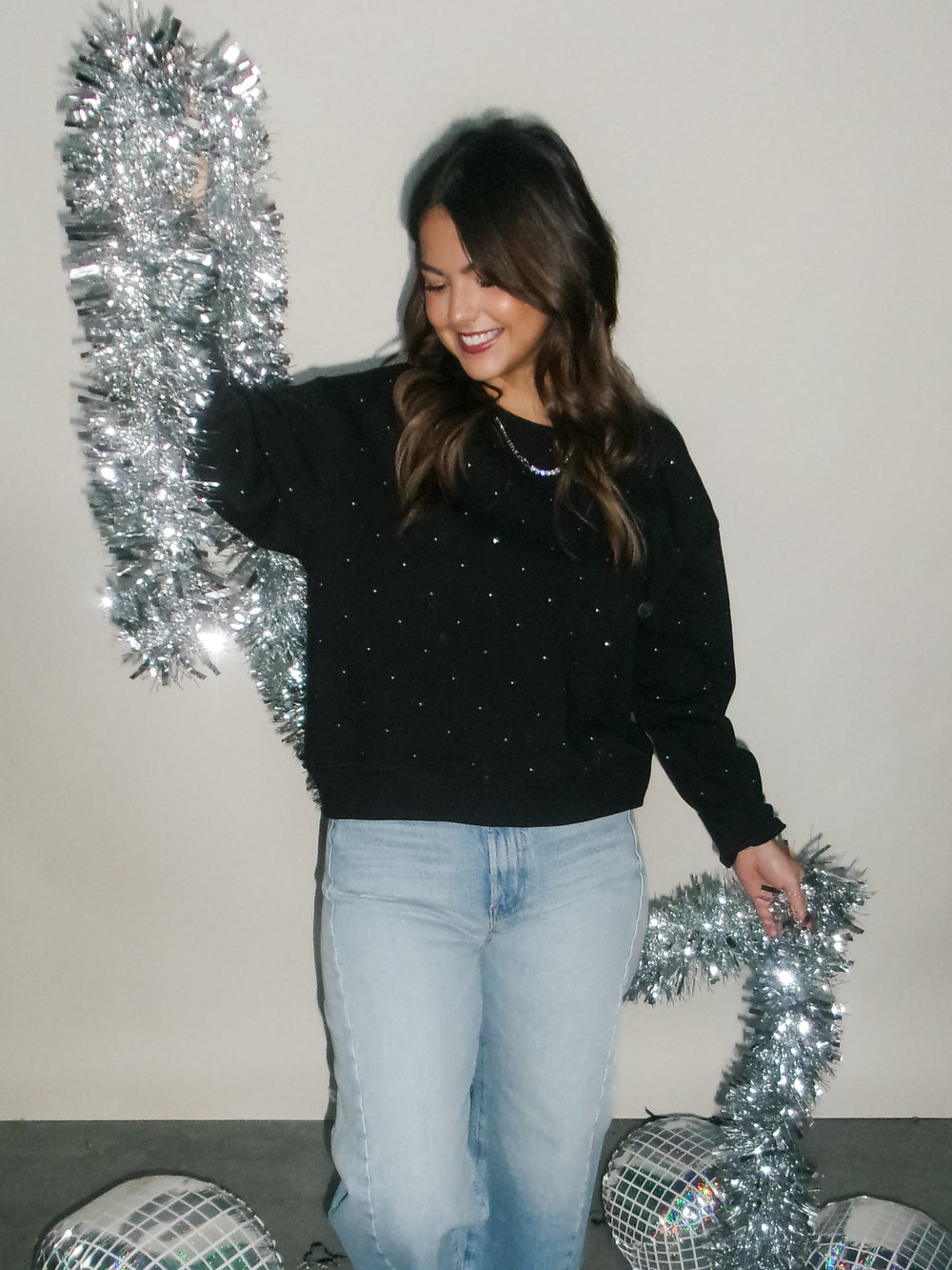 Sparkle Crew Neck Sweatshirt