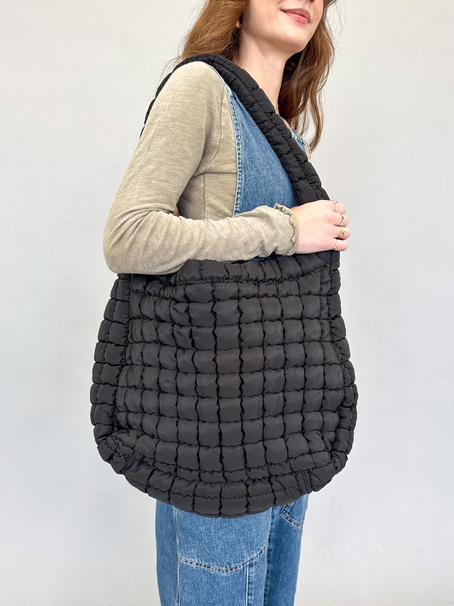 Slouchy Quilted Tote