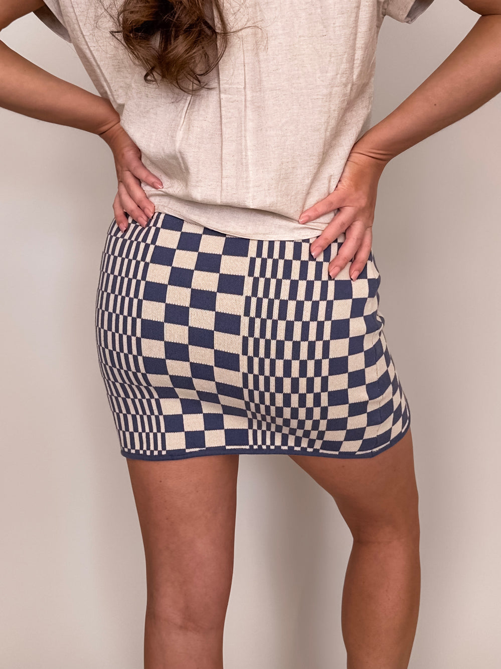 Chess Match Knitted Skirt