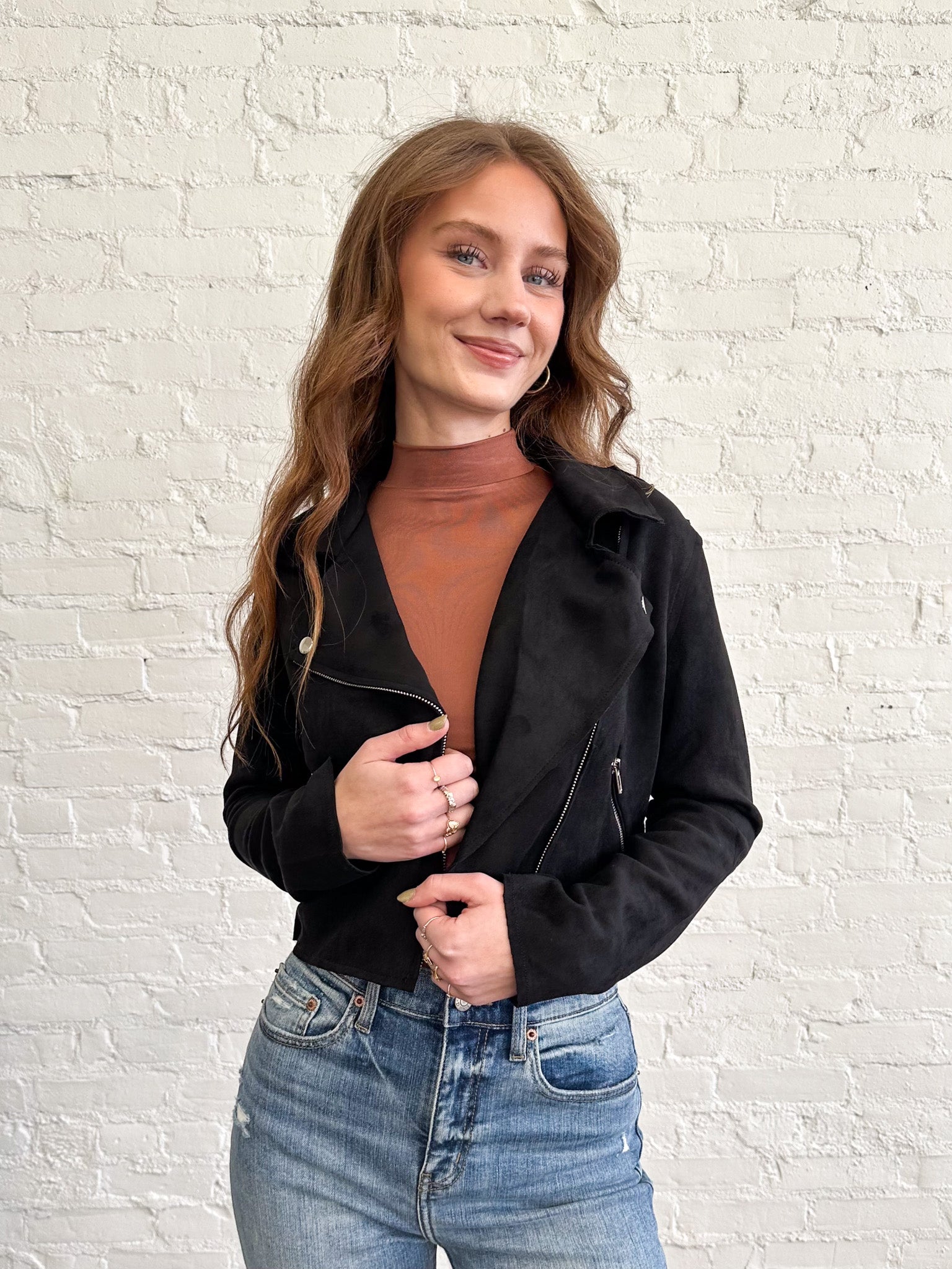 I Am In Paradise Faux Suede Moto Jacket
