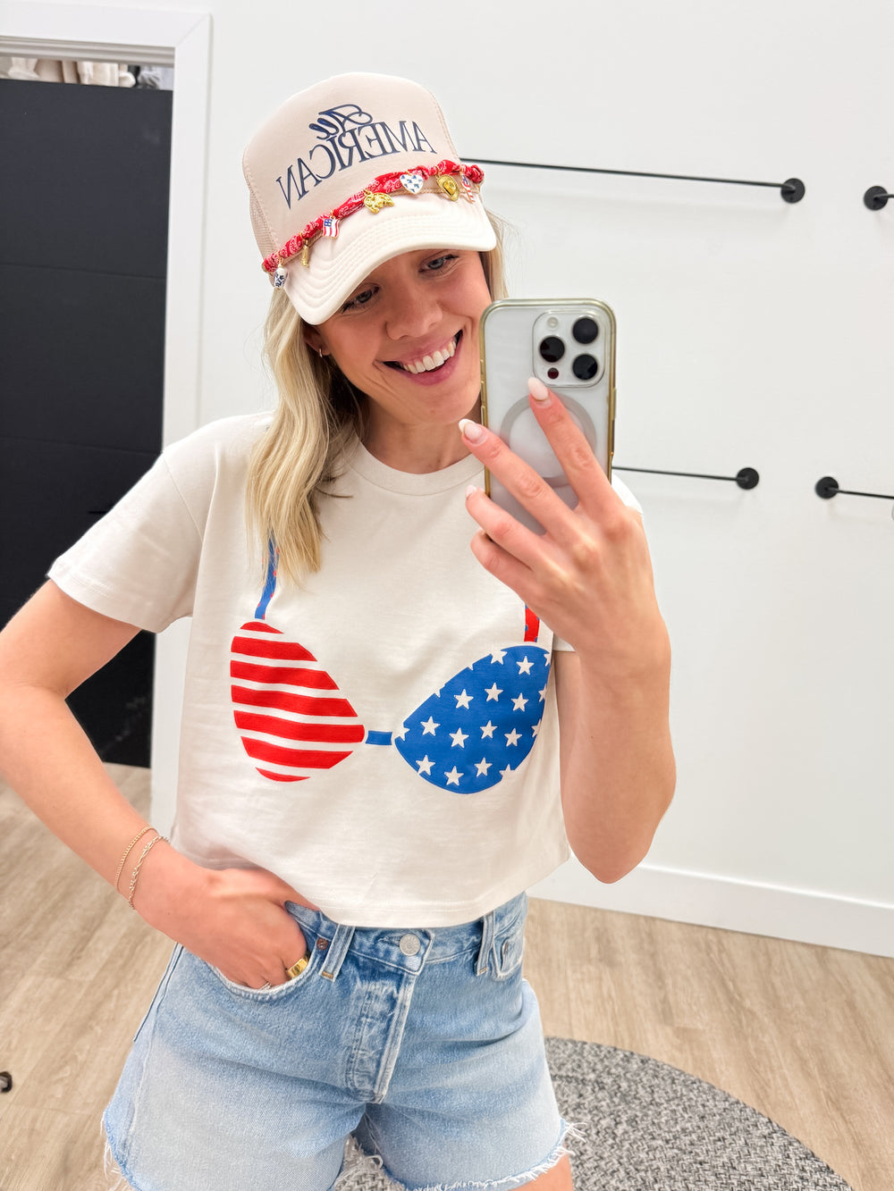 American Bikini Crop Tee