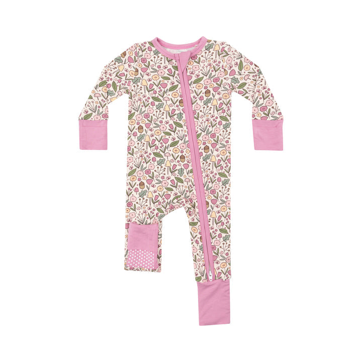 Acorn Floral - 2 Way Zipper Footie