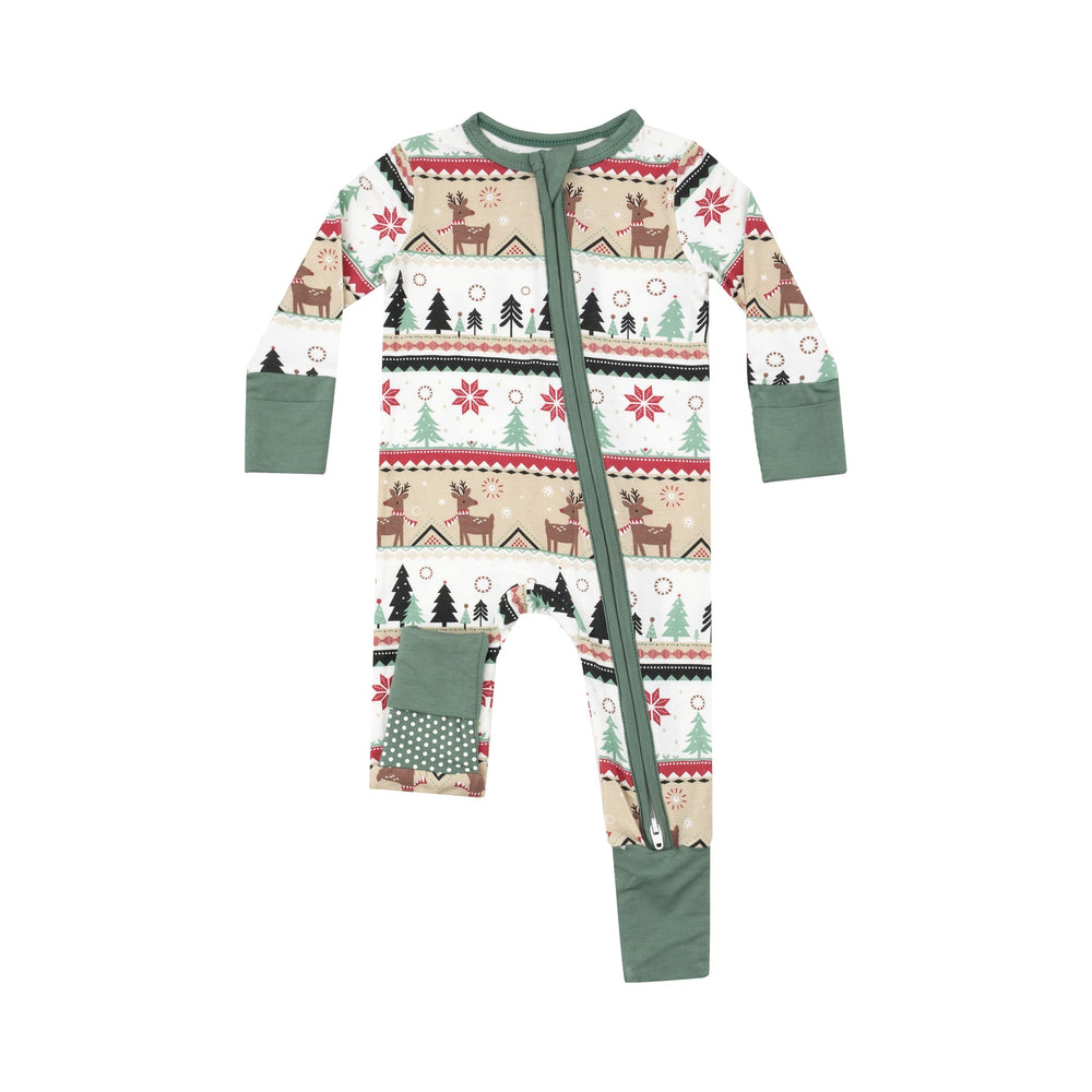 Reindeer Fair Isle - 2 Way Zipper Romper