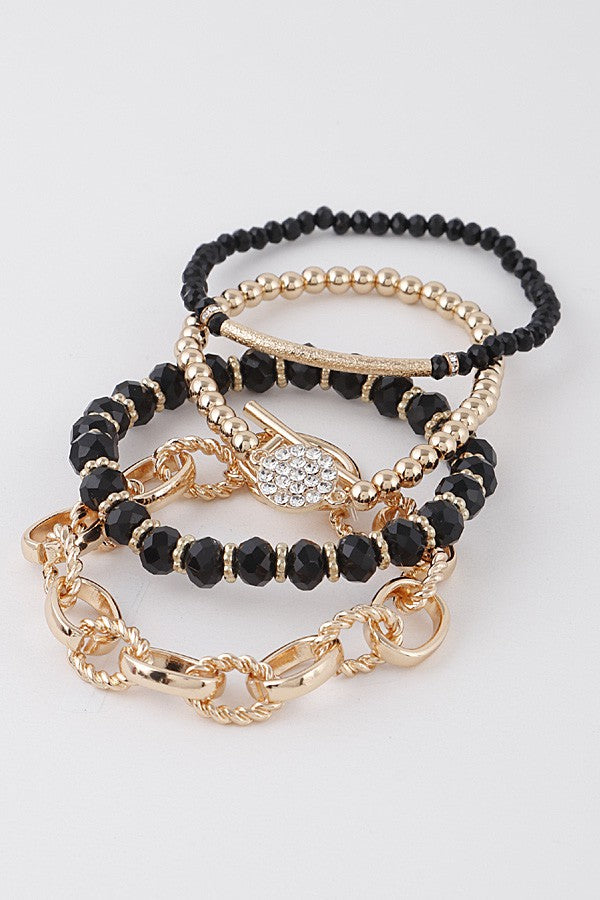368 Crystal and Chain Stretch Bracelet