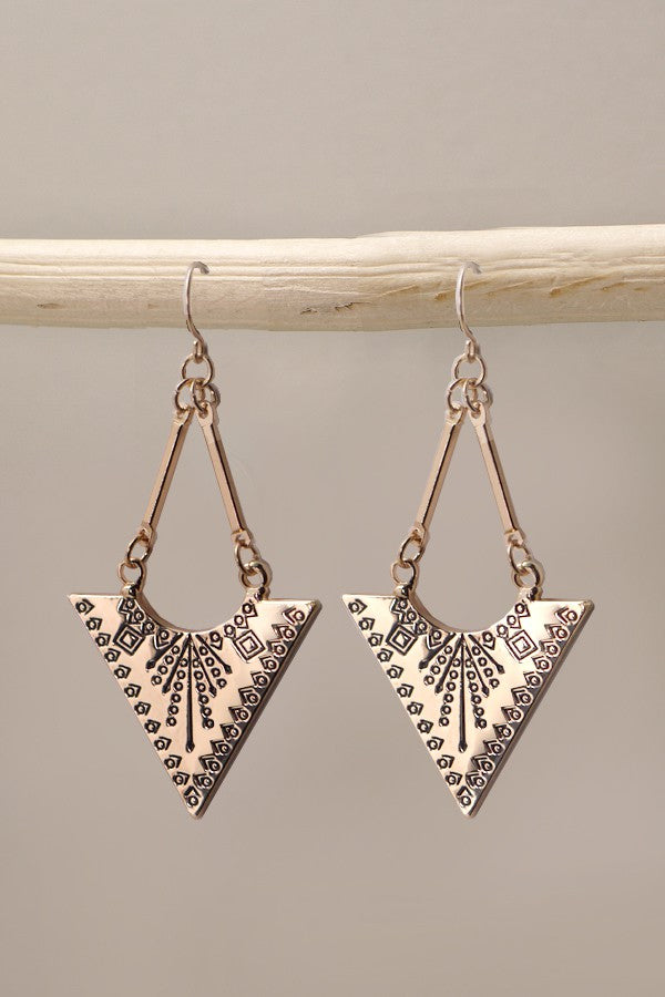 118 Aztec Triangle BOHO Earrings
