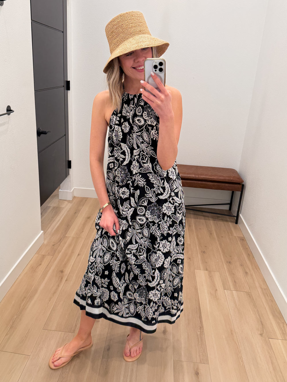 Viento Luz Floral Midi Dress