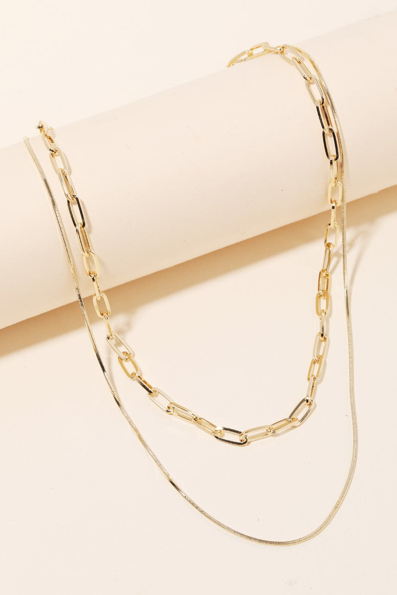 740 Layered Link Chain Necklace