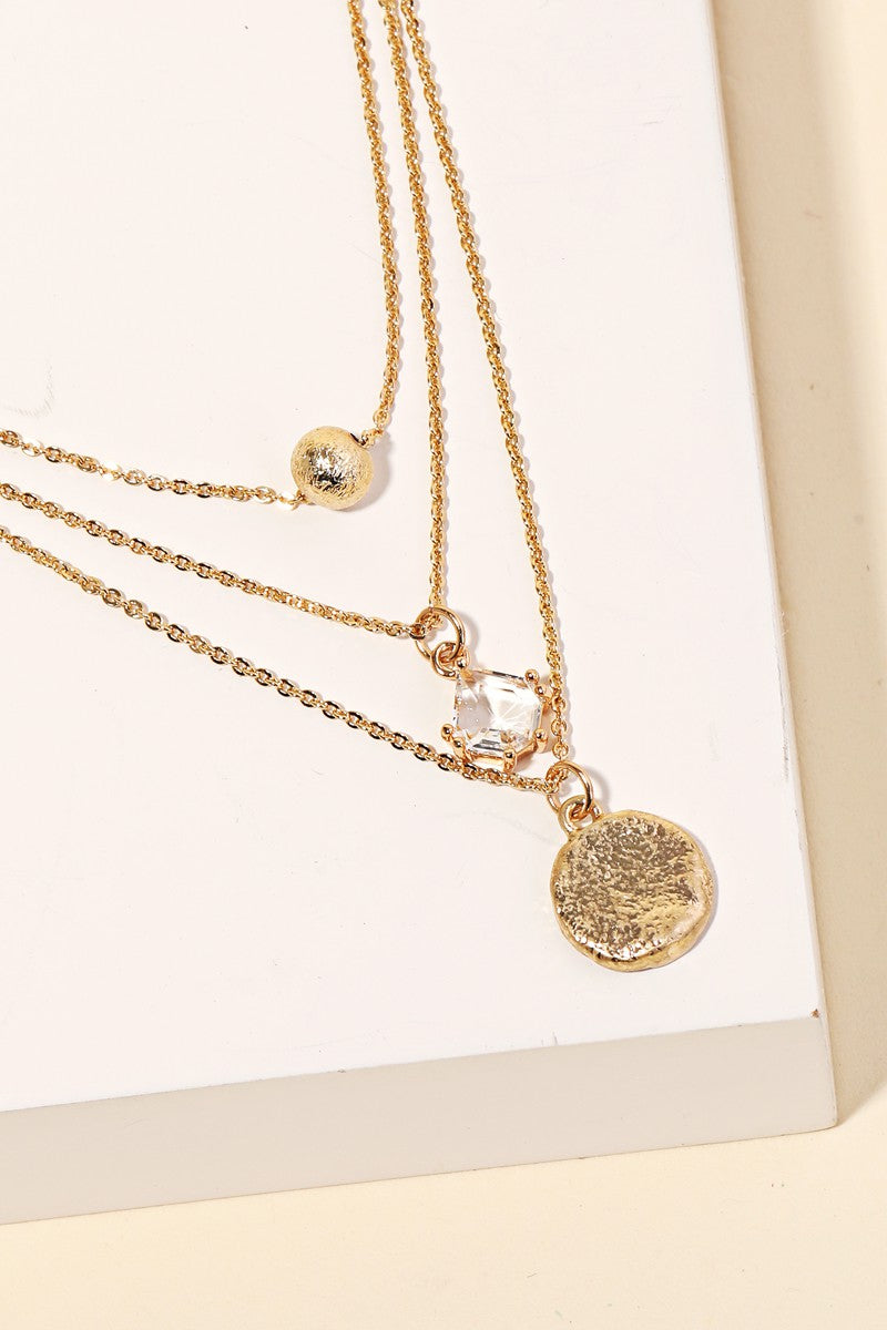 687 Layered Chain Disc Necklace