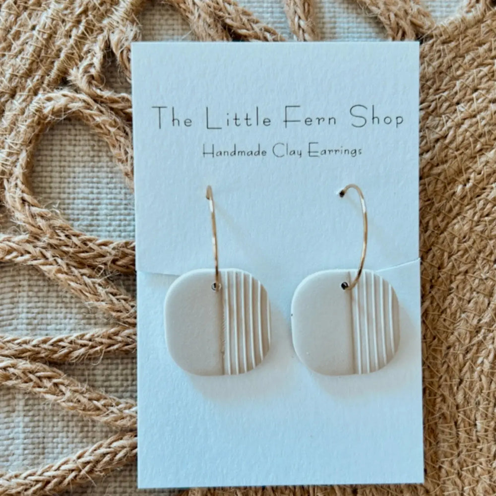 Cream Dainty Hoops