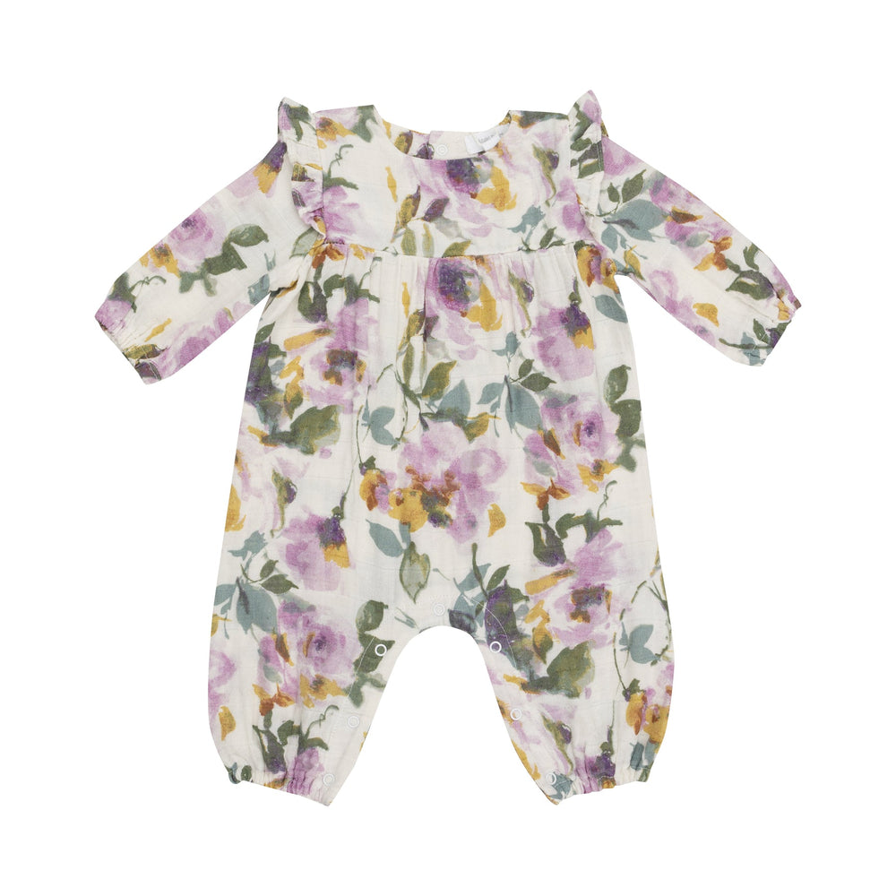 Watercolor Rose - Ruffle Romper