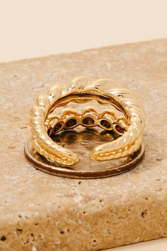 510 Layered Textured Ring