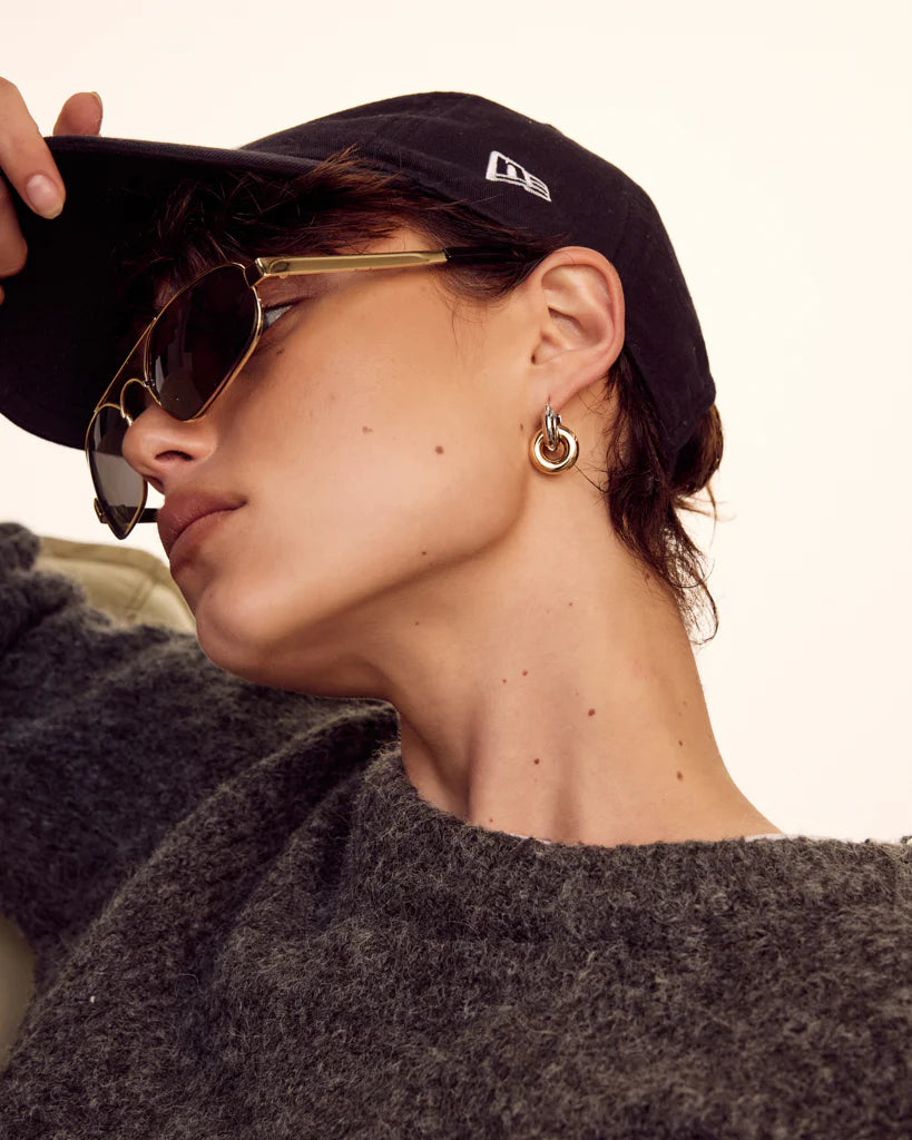 Two-Toned Interlock Hoops