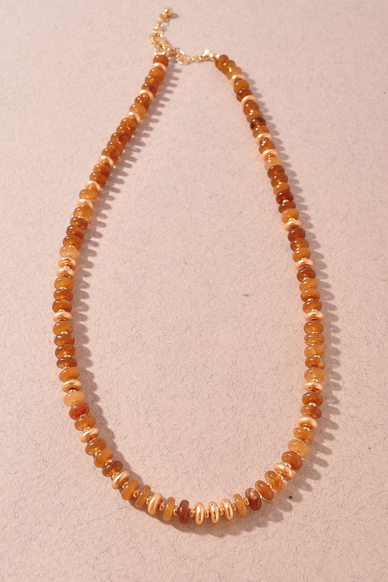 102 Stone Disc Beaded Necklace