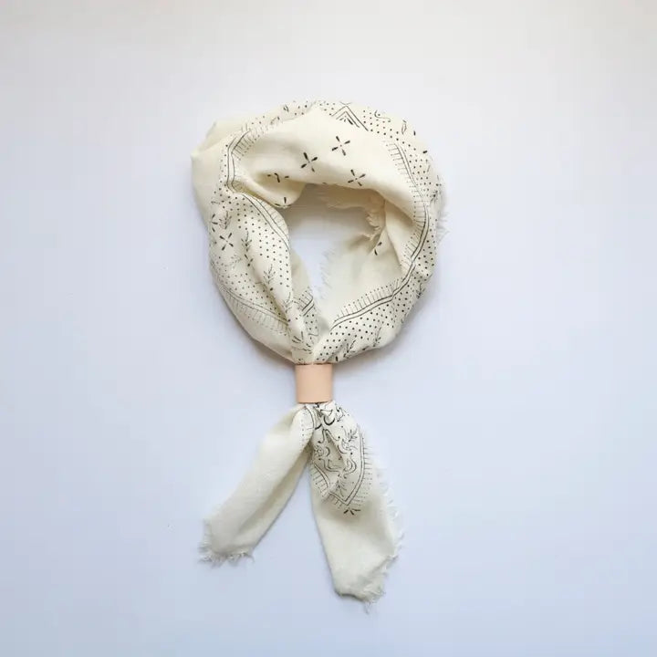 Classic Print Naturally Raw Silk Bandana Scarf