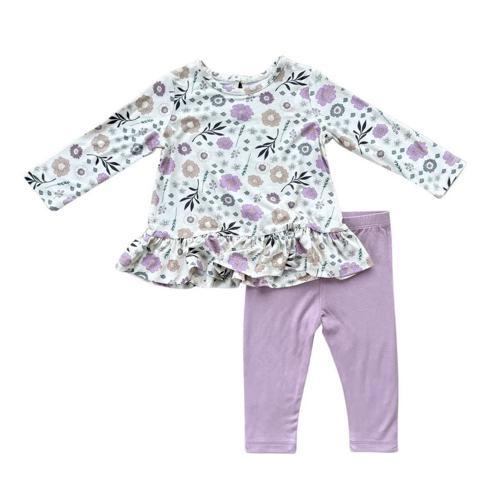 Winter Floral Top and Leggings Set
