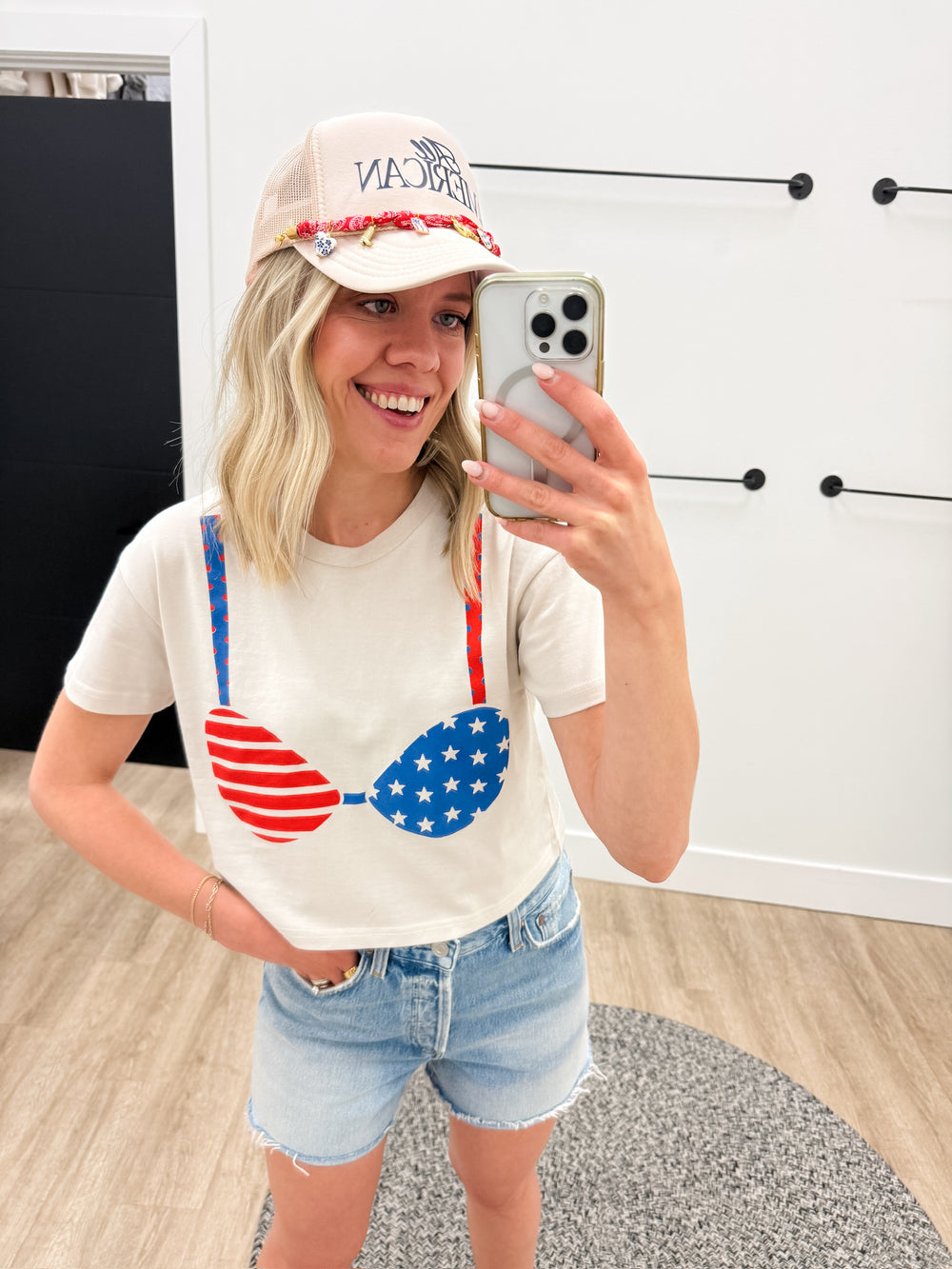 American Bikini Crop Tee