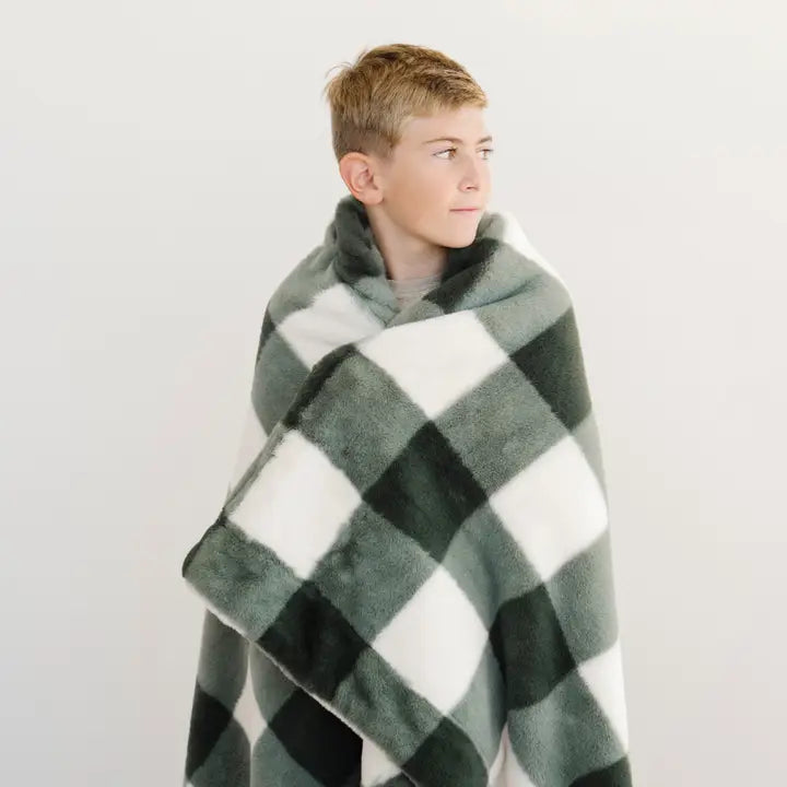 Holiday Printed Faux Fur Throw Blanket