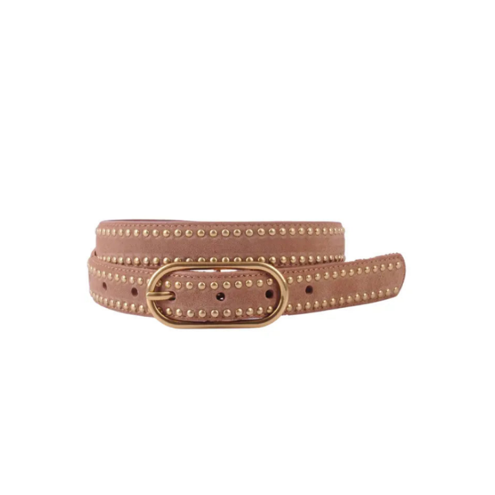 Stud Lined Suede Belt