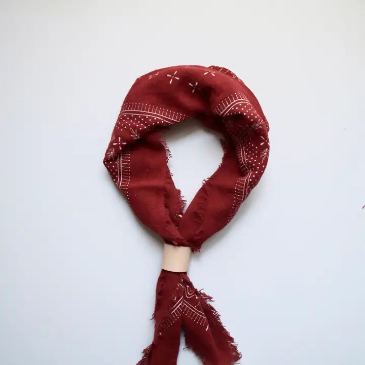 Classic Print Naturally Dyed Bandana Scarf