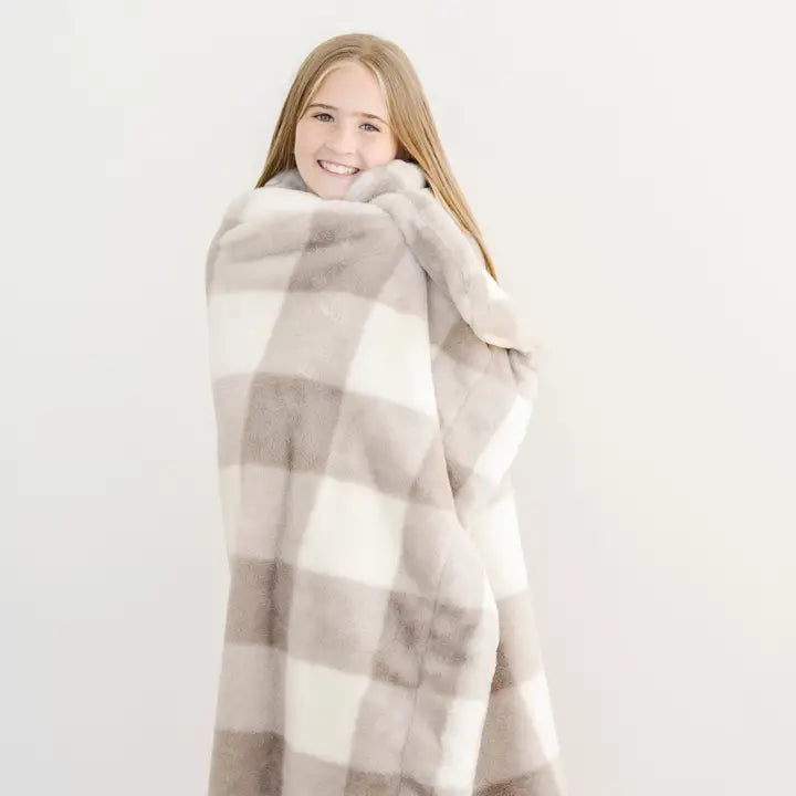 Holiday Printed Faux Fur Throw Blanket