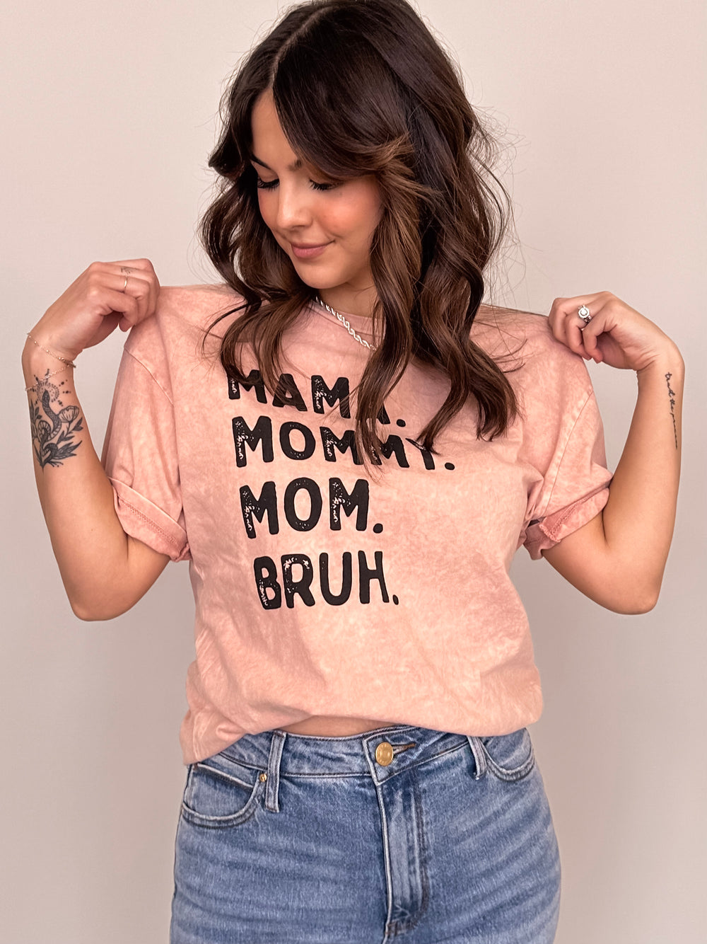 Mama Mommy Mom Bruh Mineral Graphic Top