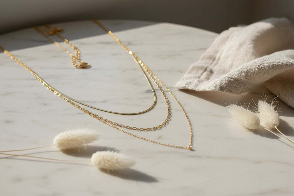 Sasha Dainty 3 Strand CZ Short Necklace