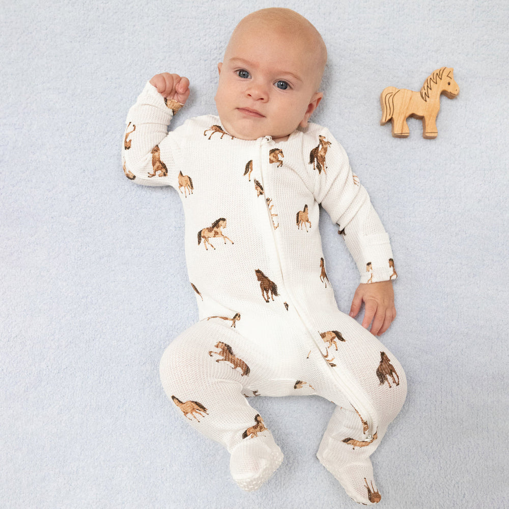 Mini Horses - 2 Way Zipper Footie