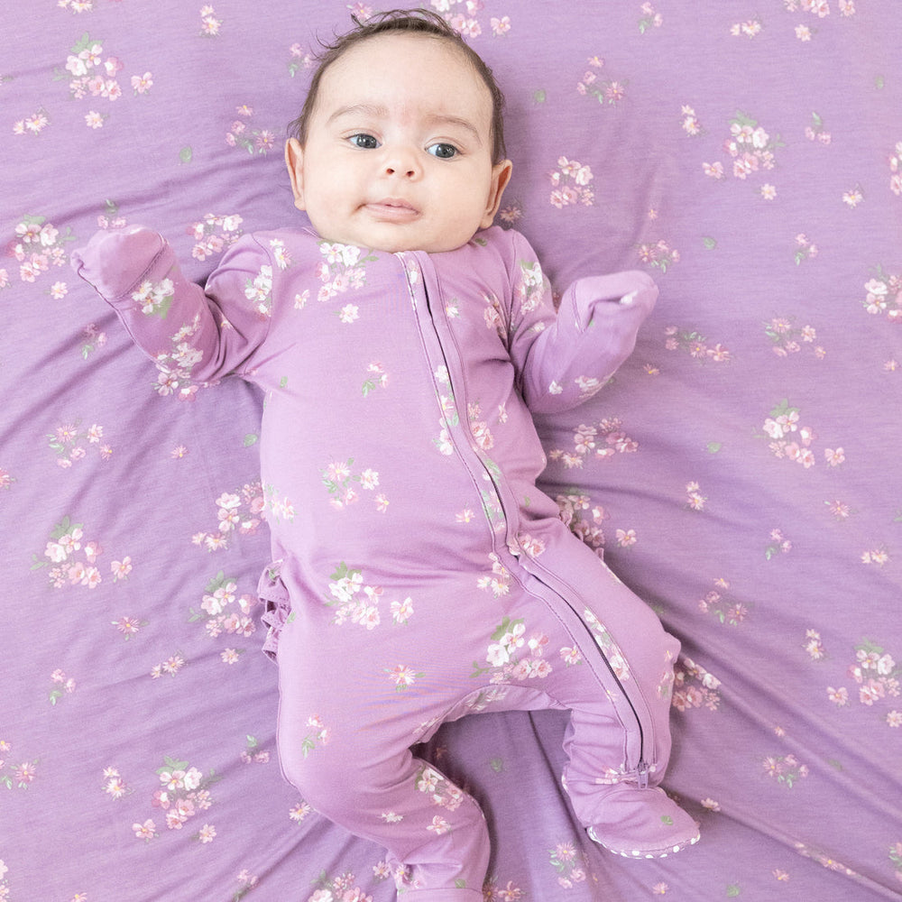 Woodsorrel - 2 Way Zipper Ruffle Back Footie