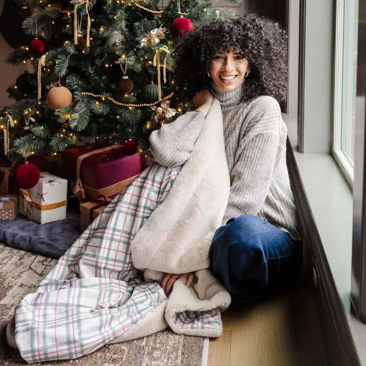 Holiday Minky Faux Fur Throw Blanket