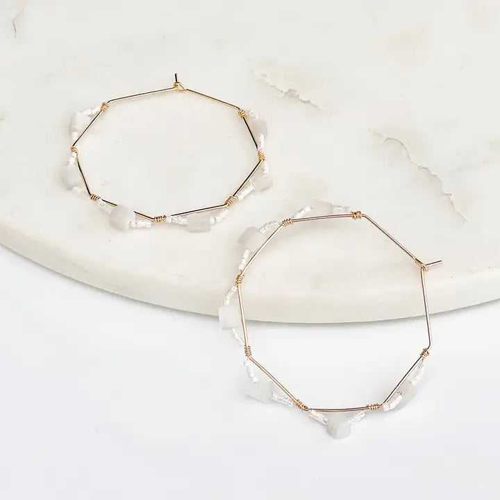 Geo Stone Hoops