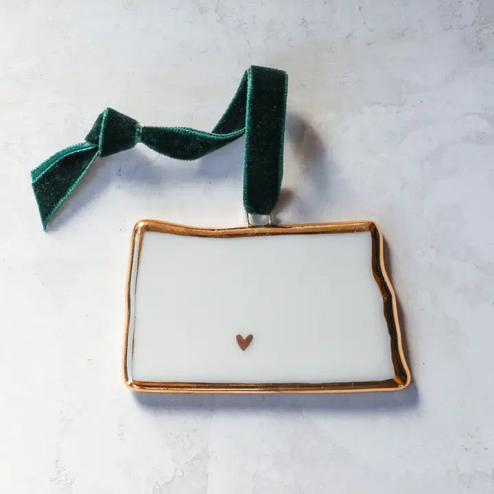 Handmade Porcelain State Ornament