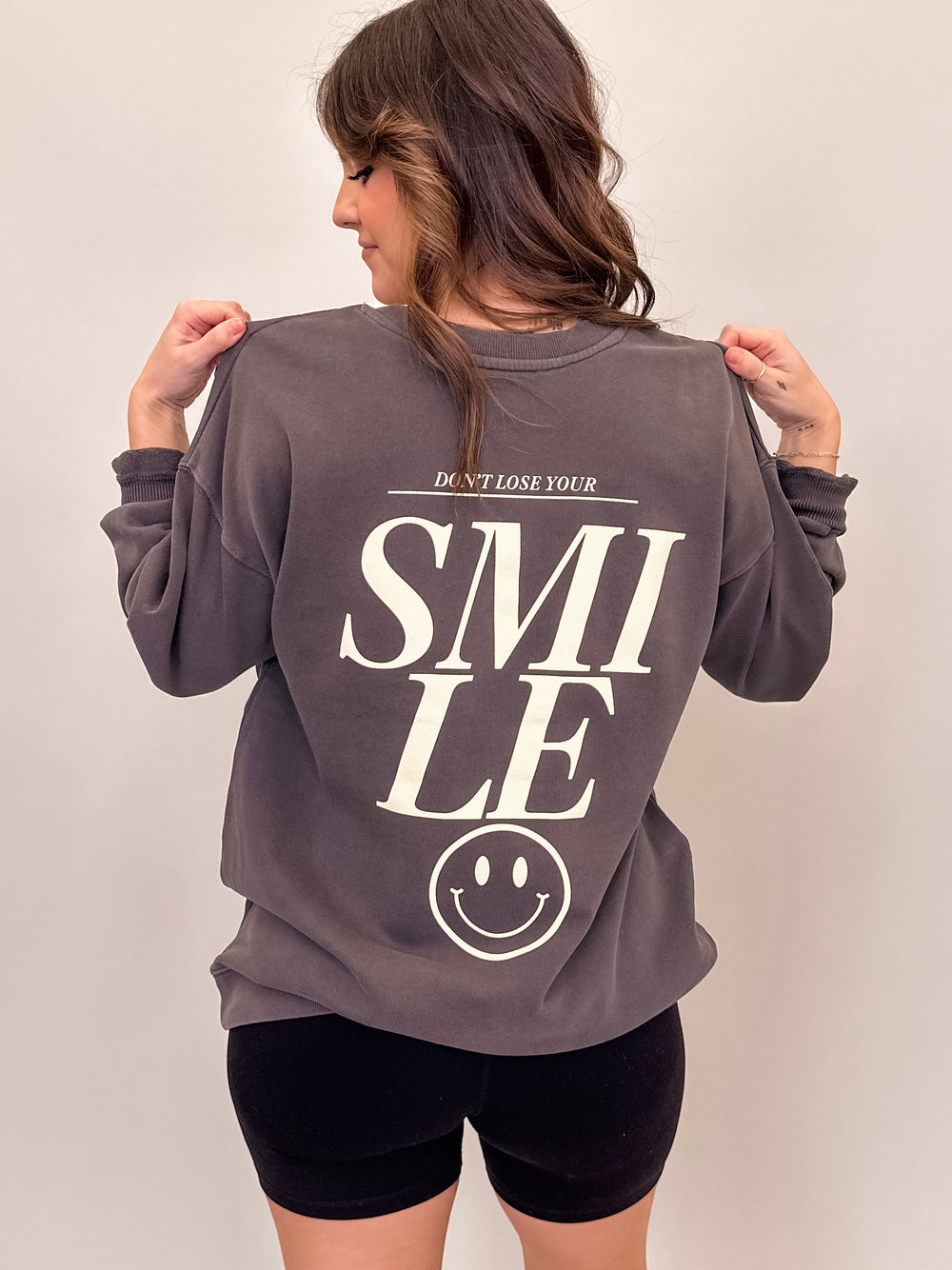 Premium Wash Don't Lose Your Smile Graphic Sweatshirt