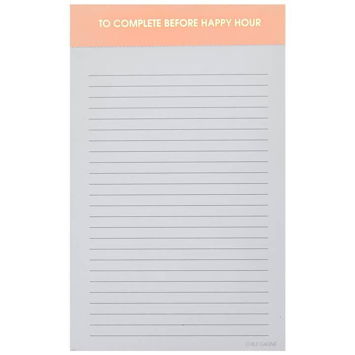 To Complete Before Happy Hour Notepad