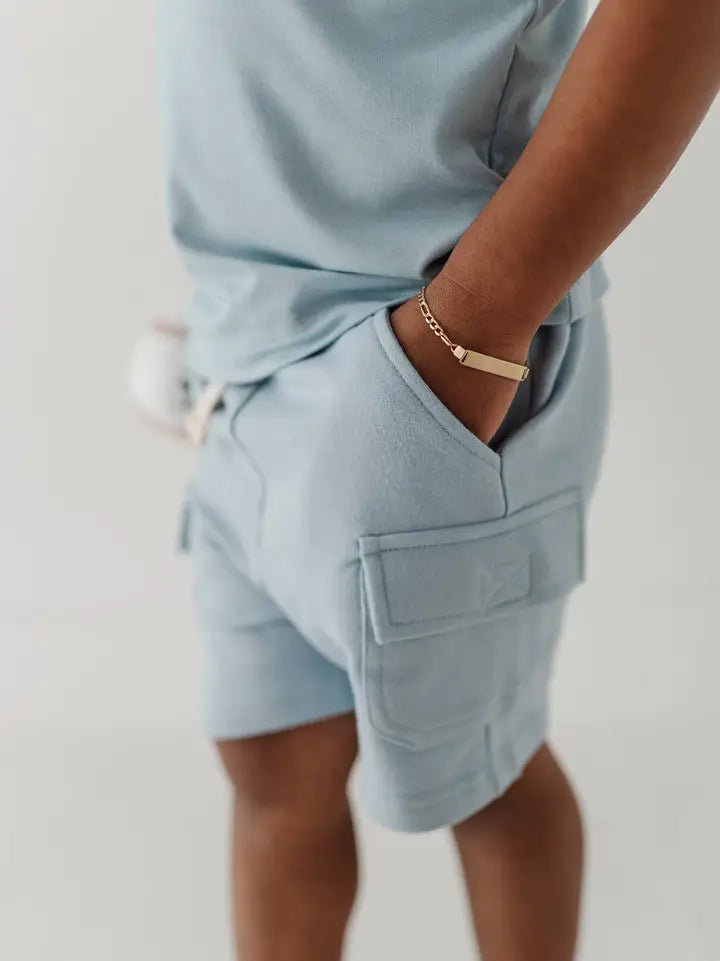 Dusty Sky Blue Boy's Cargo Shorts