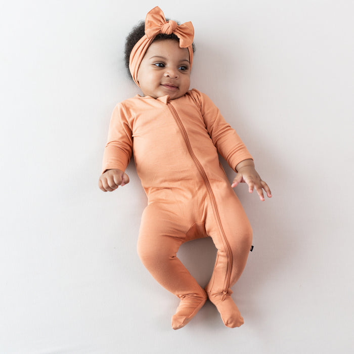 Apricot Zippered Footie