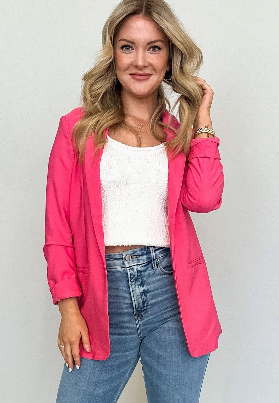 Any Given Friday Night Blazer in Coral Pink
