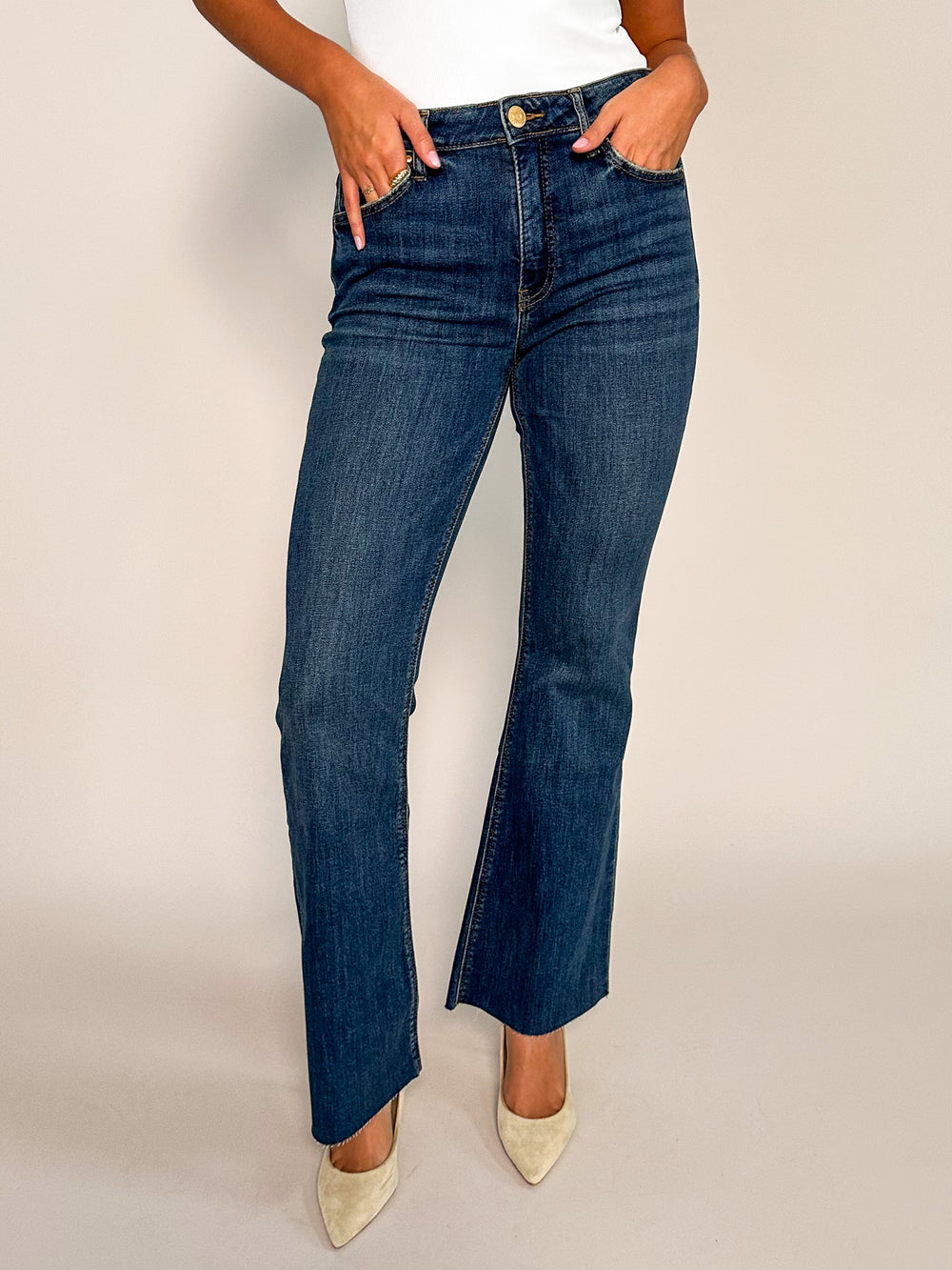 Stella High Rise Fab Ab Flare Raw Hem