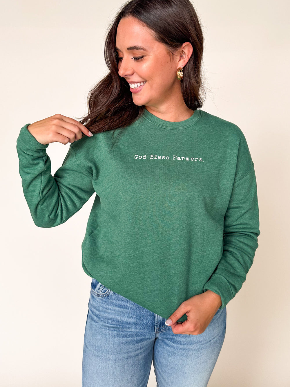 God Bless Farmers Graphic Pullover