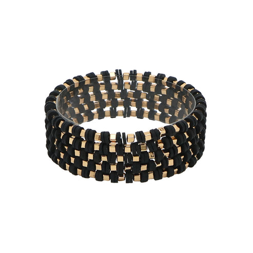 Rubber And Squared Bracelet Set