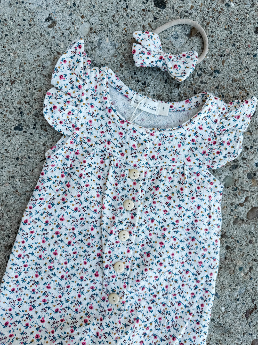 Cream Floral-Melanie Romper