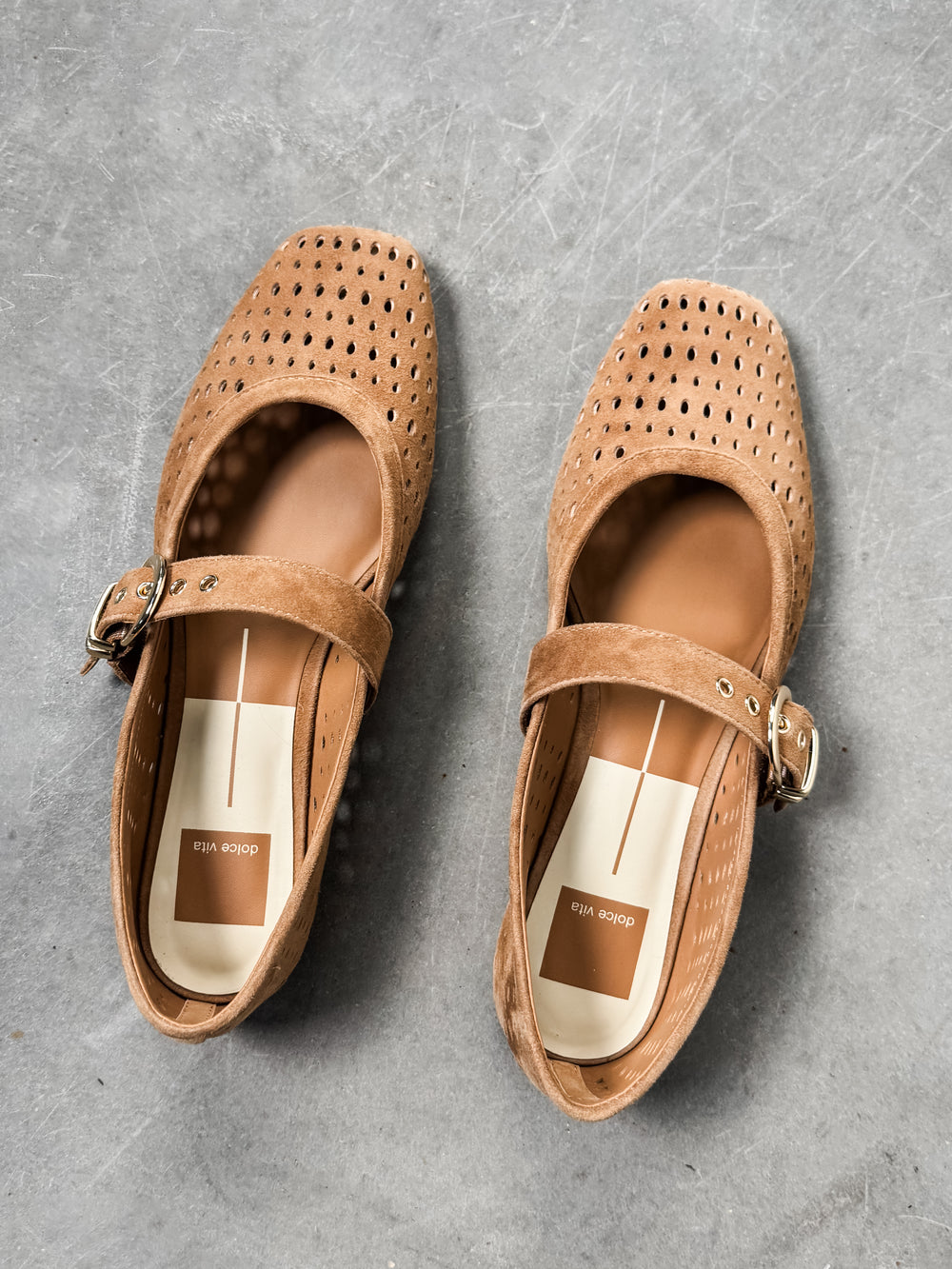 Mikel Perforated Suede Flat