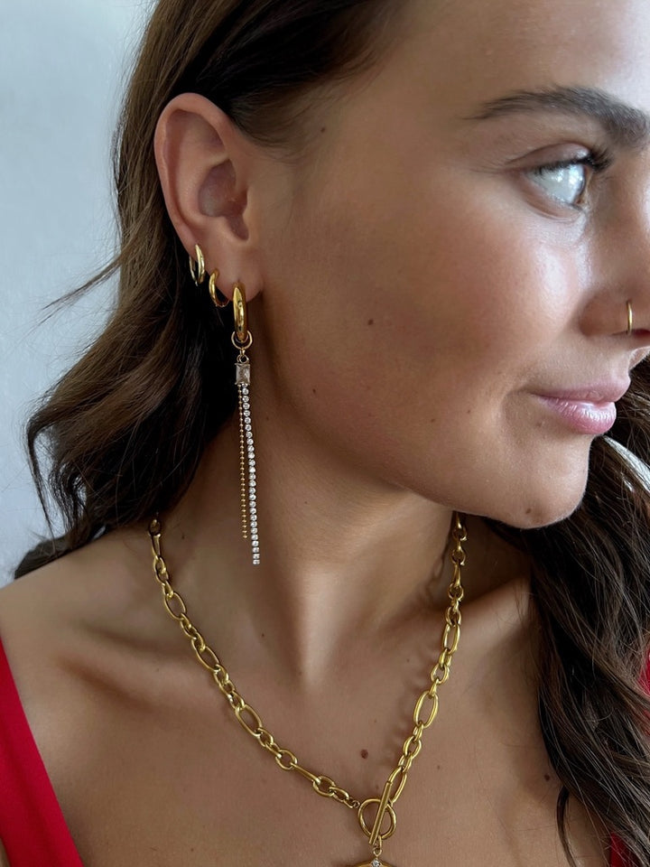 Emsley Mismatched Charm Hoops