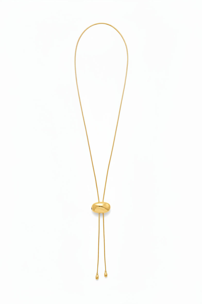 Dainty Thin Bean Bolo Necklace