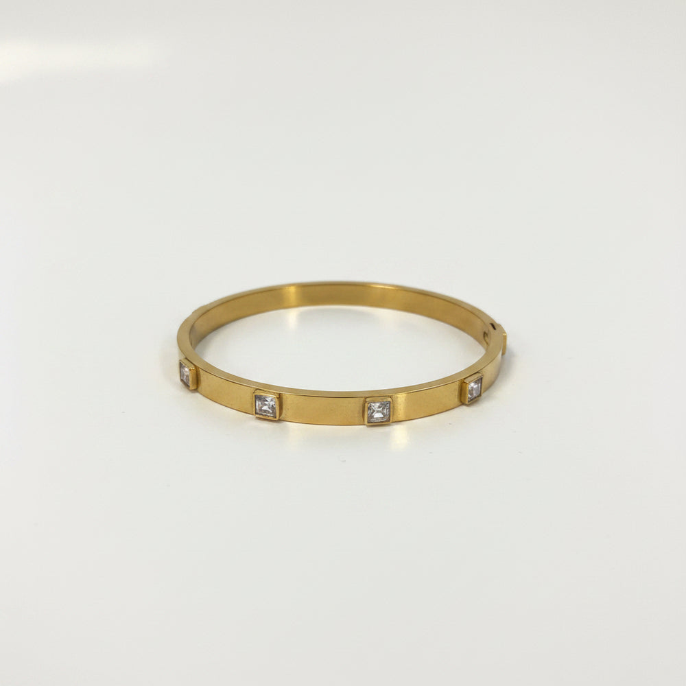 CZ Square Bangle Bracelet