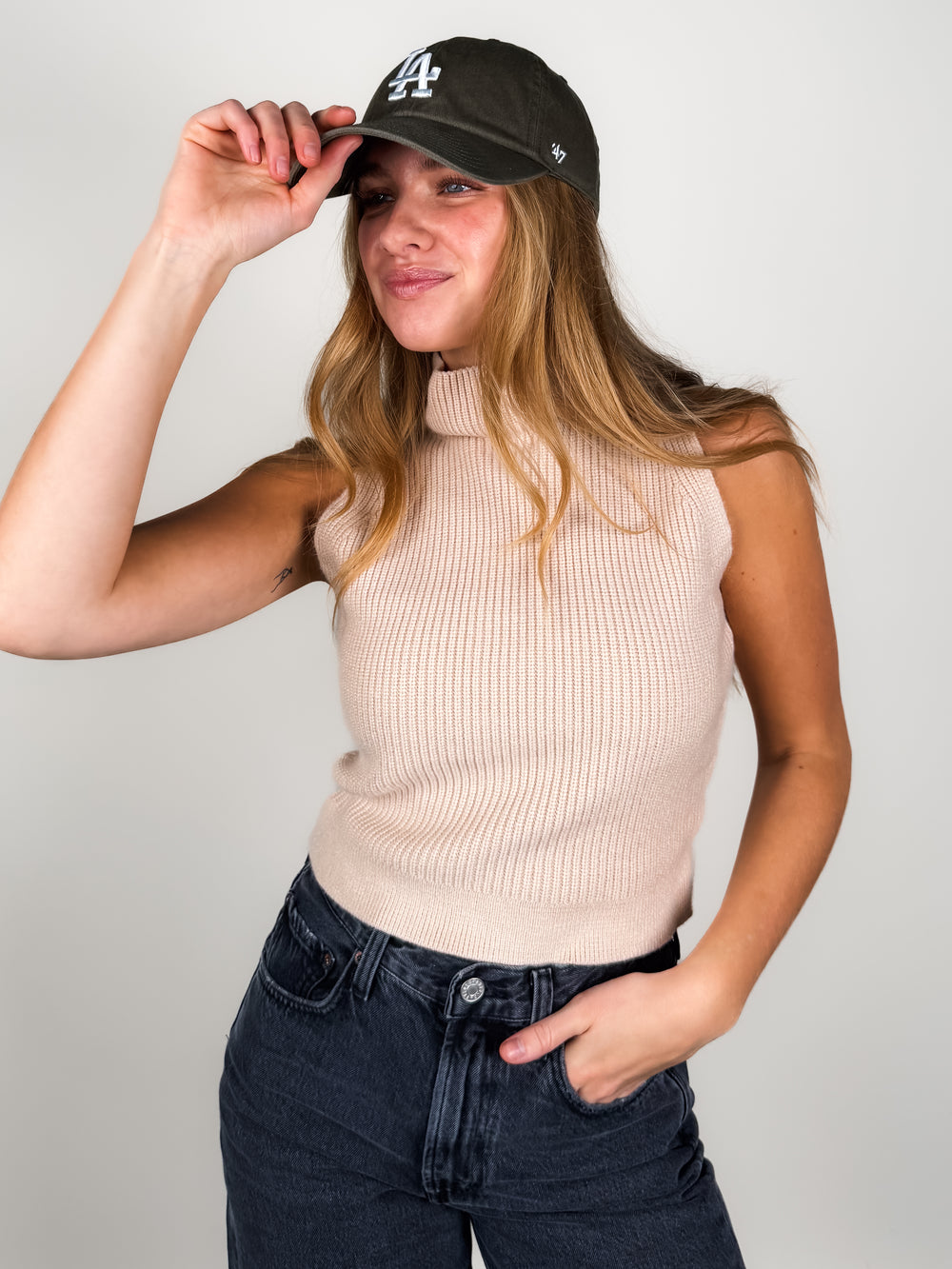 Treat Me Well Mock Neck Sweater Vest in