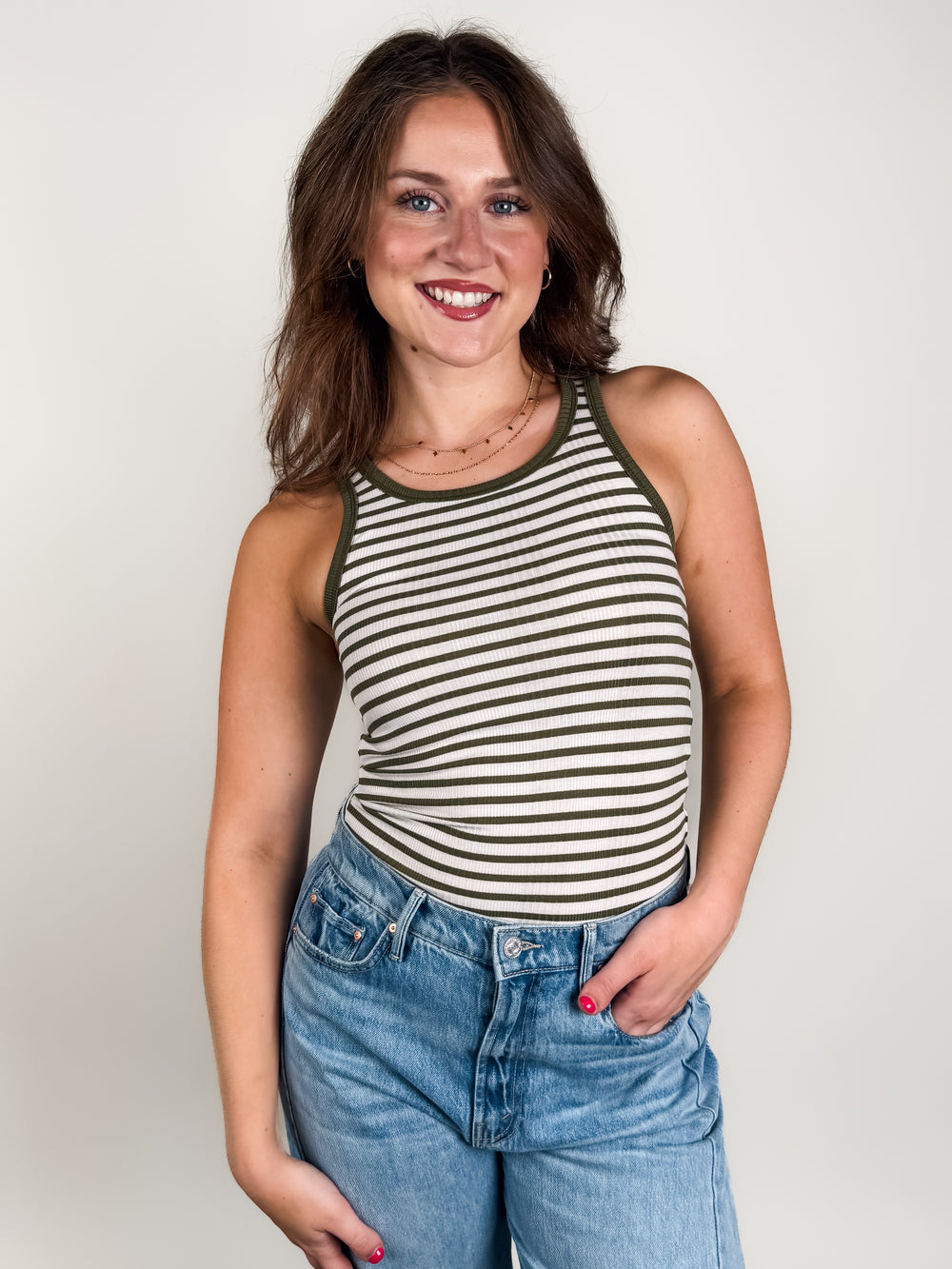 Classic Striped Scoop Tank