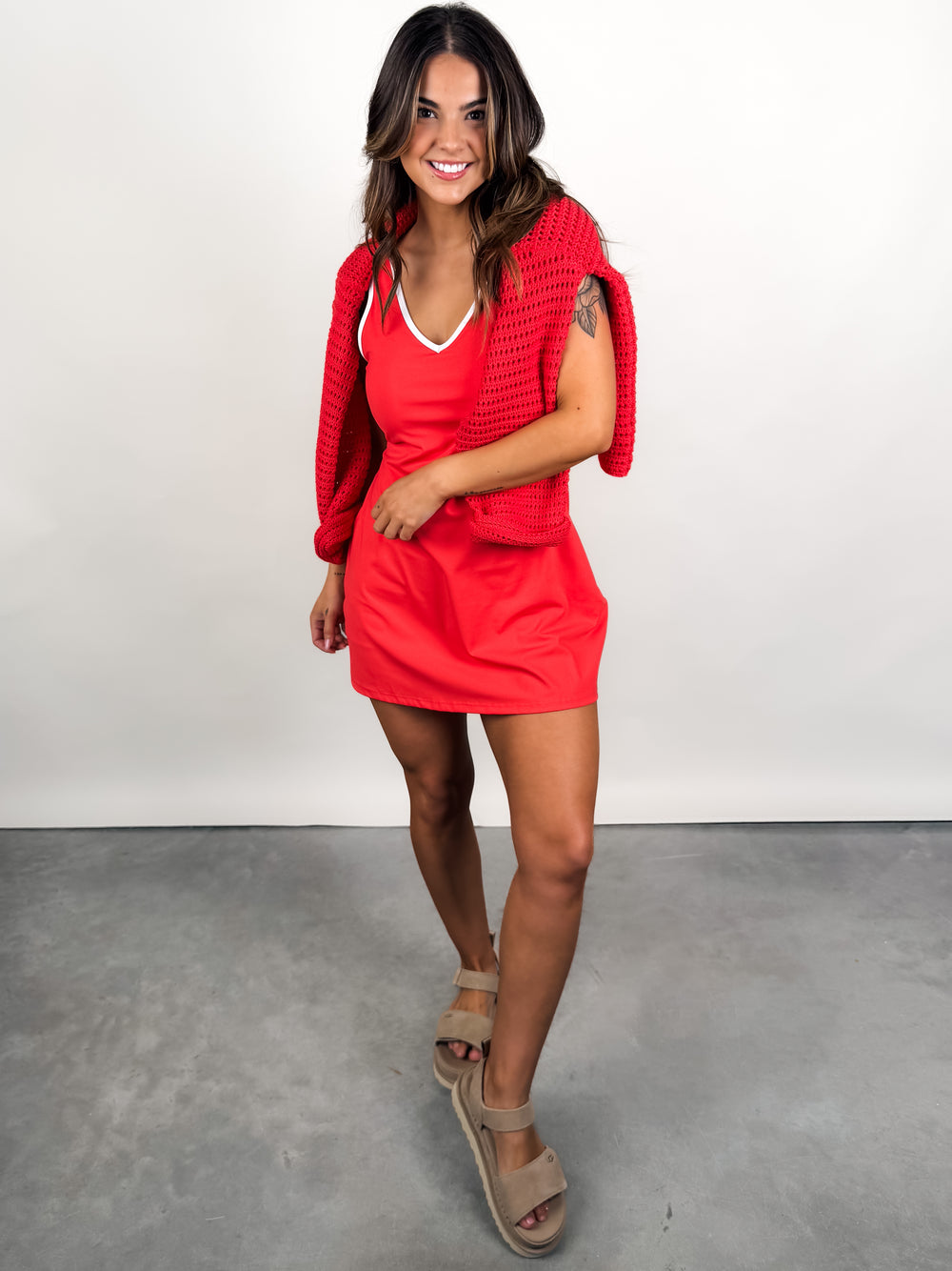 Matilda Second Skin Sport V Neck Mini Dress