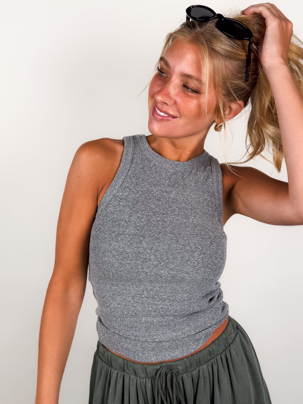Daphne Structured Rib High Neck Tank
